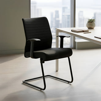 Nilkamal Thames Visitor Fabric Chair (Black)