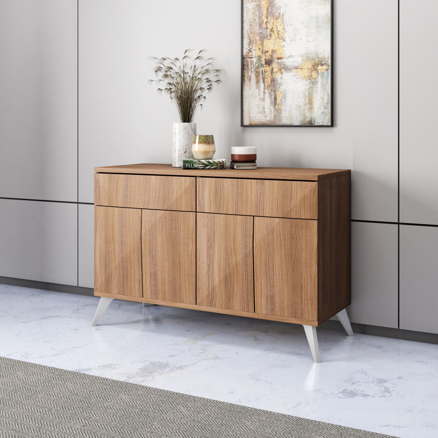 Nilkamal Trixie Buffet Sideboard Cabinet (Oak)