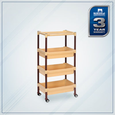 Nilkamal Trolley 23 (Maroon and Marble Beige)