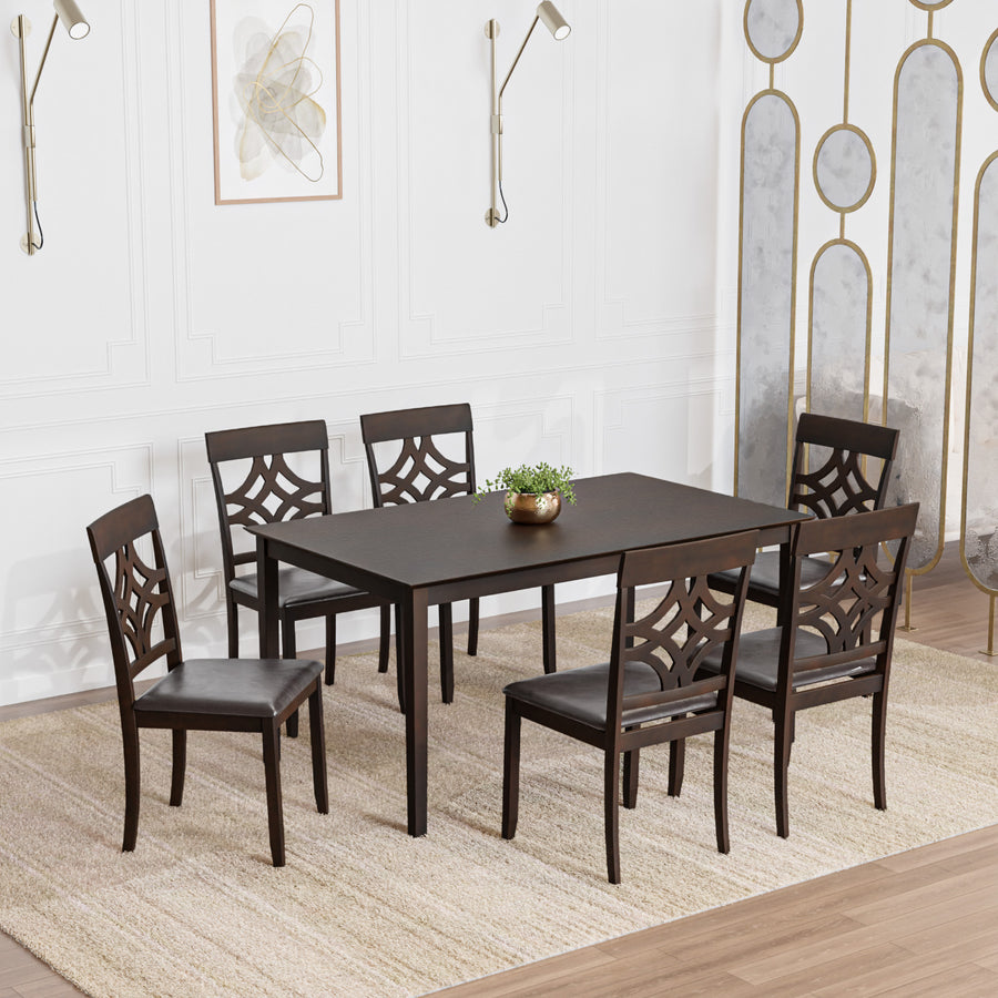 Nilkamal Tivoli 6 Seater Dining Set (Brown)