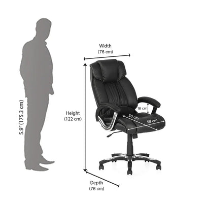 Nilkamal Trenvi High Back Office Chair (Black)