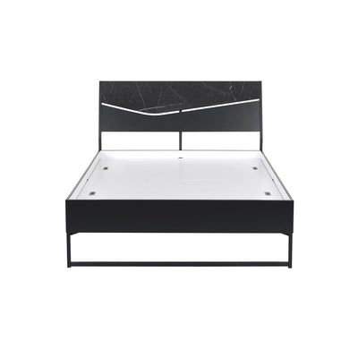 Nilkamal Urbenia Engineered Wood Without Storage Queen Bed (Black)