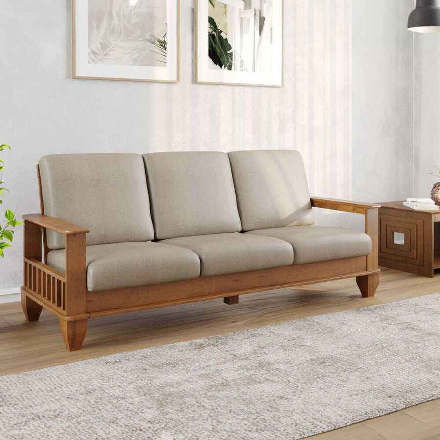 Nilkamal Elena Fabric 3 Seater Sofa (New Wenge)