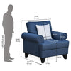 Nilkamal Velma 1 Seater Fabric Sofa with Cushion (Blue)