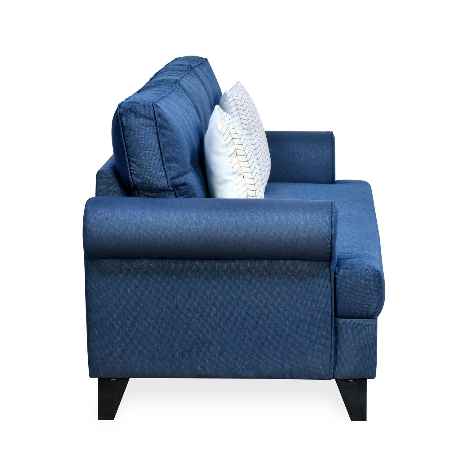 Nilkamal Velma 3 Seater Fabric Sofa with Cushion (Blue)
