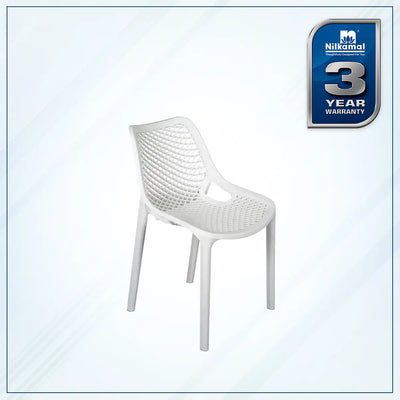 Nilkamal Vento Chair (Milky White) - Slight Side View
