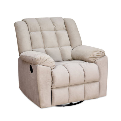 Nilkamal Vivo 1 Seater Fabric Manual Rocker & Swivel Recliner (Beige)