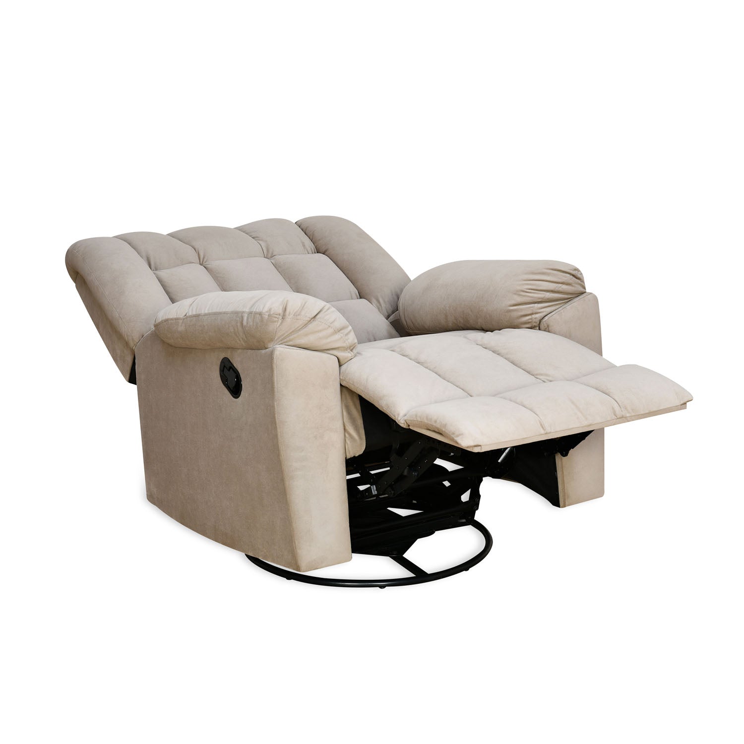 Nilkamal Vivo 1 Seater Fabric Manual Rocker & Swivel Recliner (Beige)