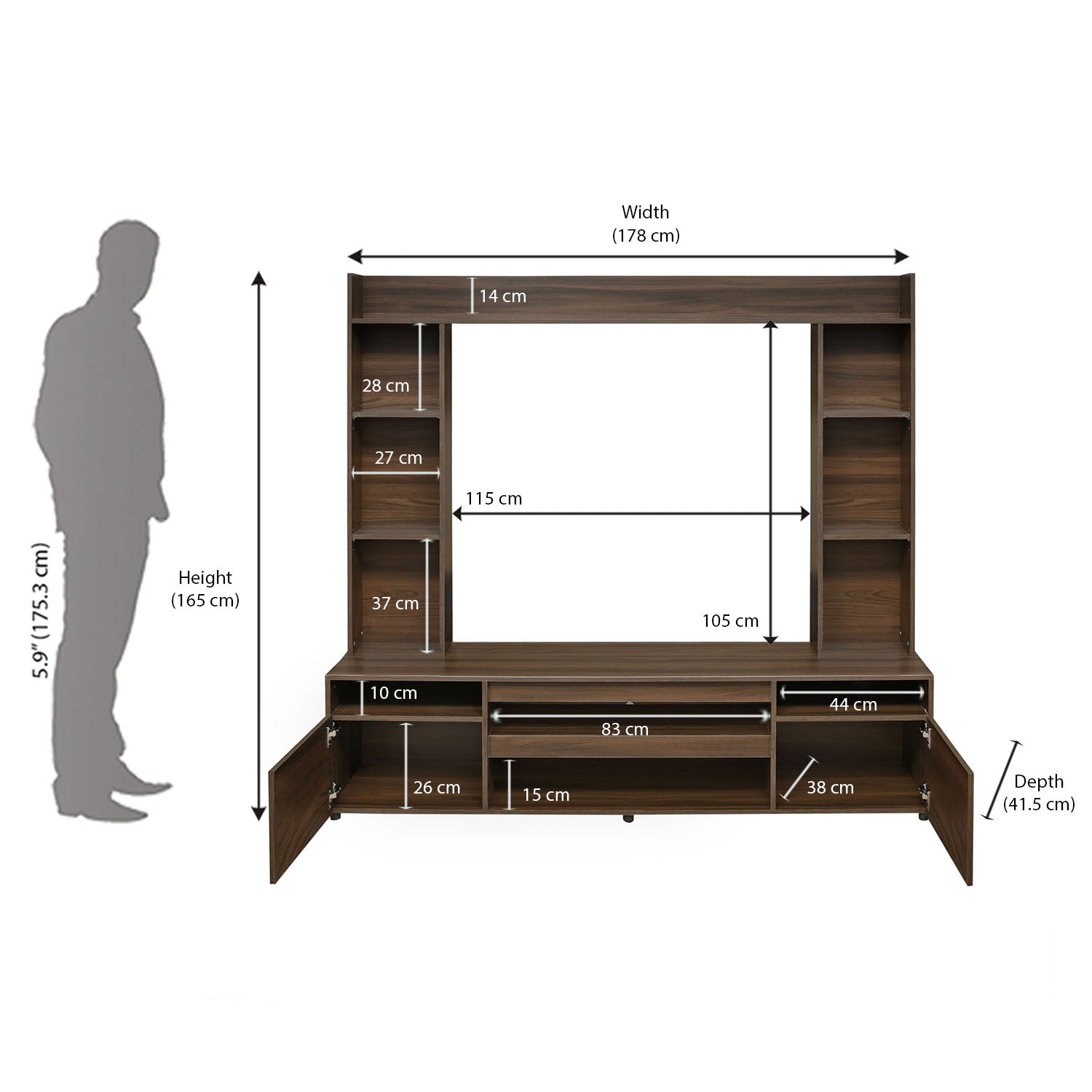 Nilkamal Walton TV Unit (Walnut)