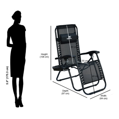 Nilkamal Wayne Foldable Easy Chair (Black)