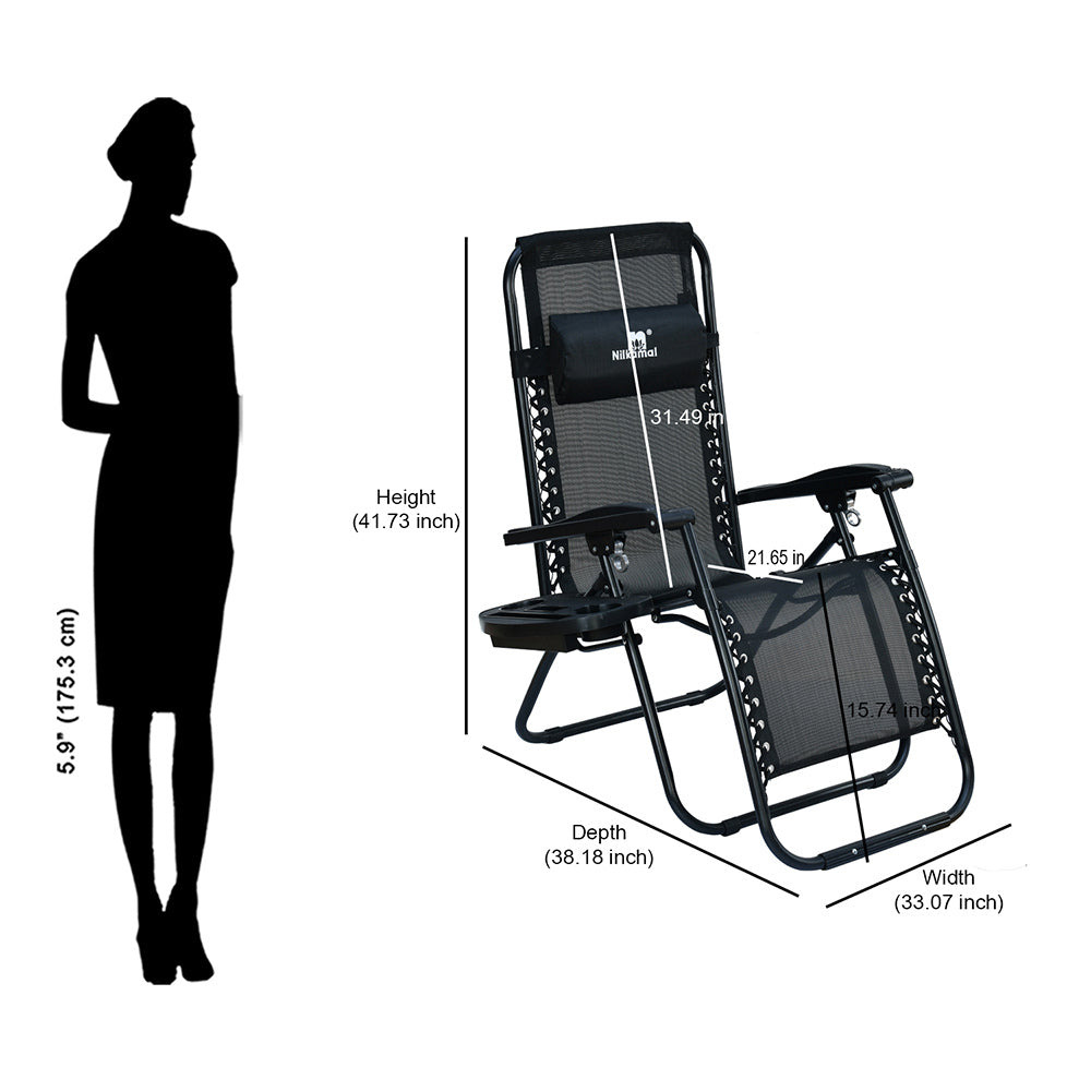 Nilkamal Wayne Foldable Easy Chair (Black)