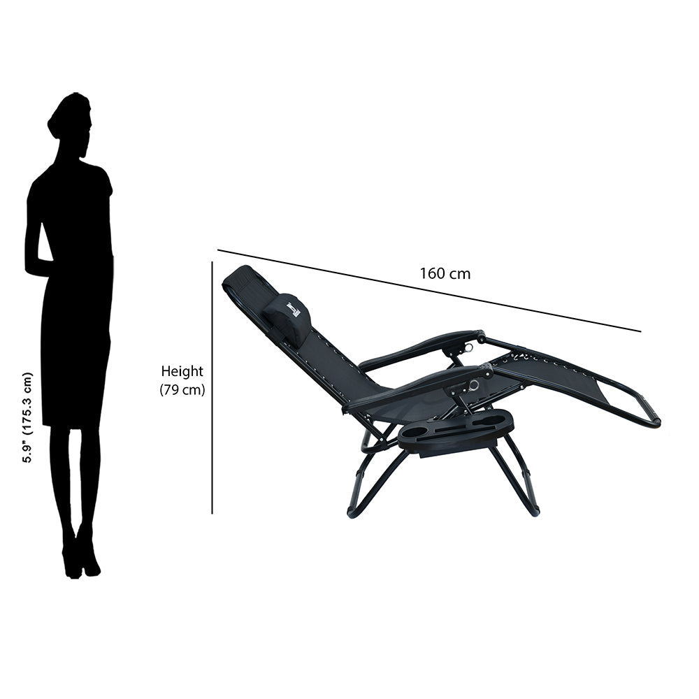 Nilkamal Wayne Foldable Easy Chair (Black)