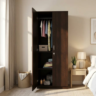 Nilkamal Willy 2 Door without Mirror Wardrobe (New Wenge)