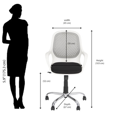 Nilkamal Yaris Mid Back Chrome Base Chair