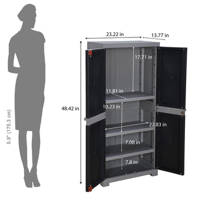 Nilkamal Freedom (FMM) Wave Plastic Storage Cabinet (Haze Grey & Charcoal Grey)