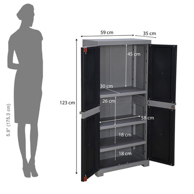 Nilkamal Freedom (FMM) Wave Plastic Storage Cabinet (Haze Grey & Charcoal Grey)