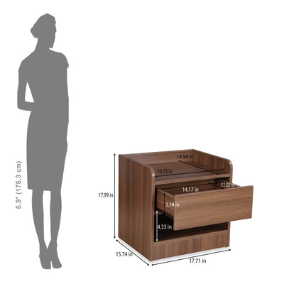 Nilkamal Calipso Night Stand (Classic Plank Walnut)