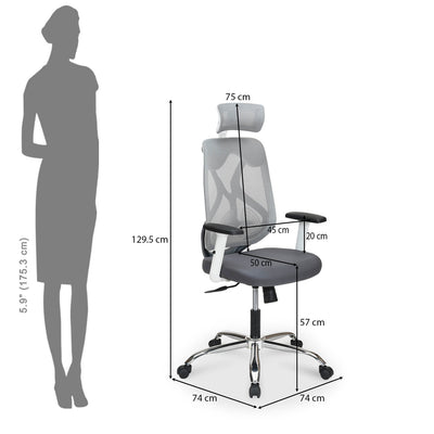 Nilkamal Verona High Back Office Chair (White & Grey)