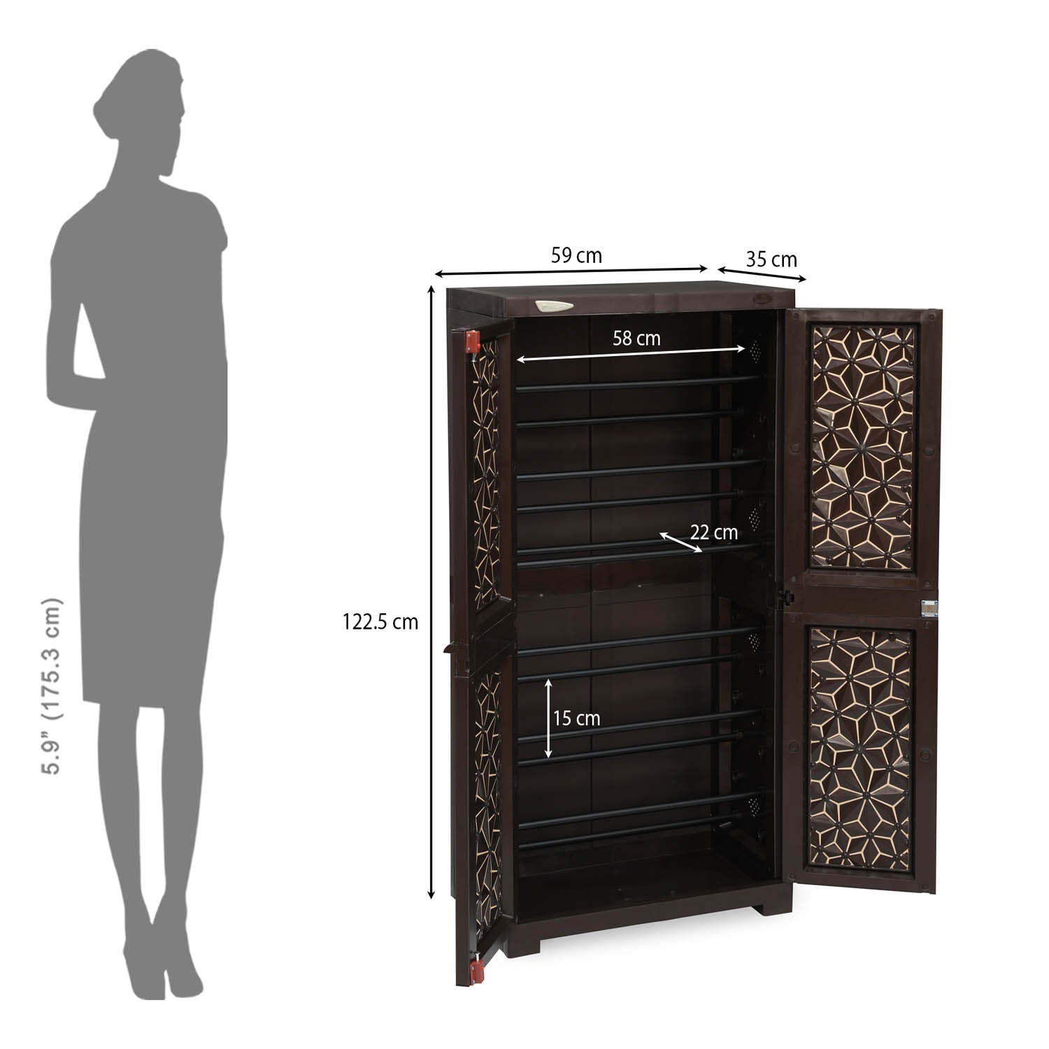 Buy Nilkamal Freedom Star (FMSC18STR) Plastic Show Cabinet