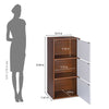 Nilkamal Sear 3 Tier Storage Cabinet (Classic Walnut & White)