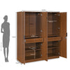 Nilkamal Milford 4 Door Wardrobe (Classic Walnut)