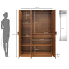 Nilkamal Milford 3 Door Wardrobe with Mirror (Classic Walnut)