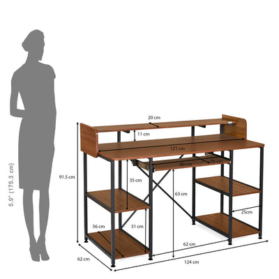 Nilkamal Ares Computer Table (Classic Walnut)