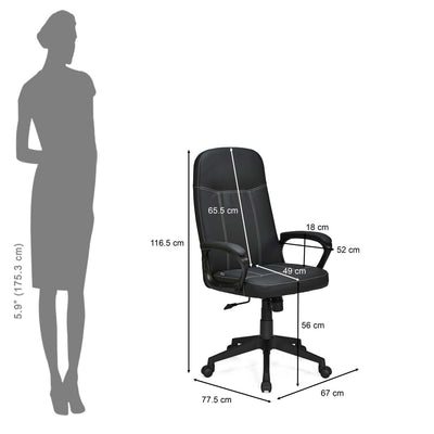 Nilkamal Mayor High Back Office Chair (Black)