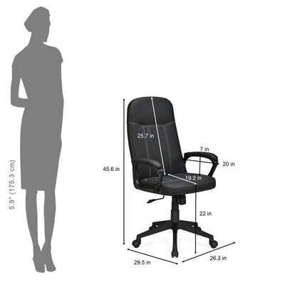 Nilkamal Mayor High Back Office Chair (Black)