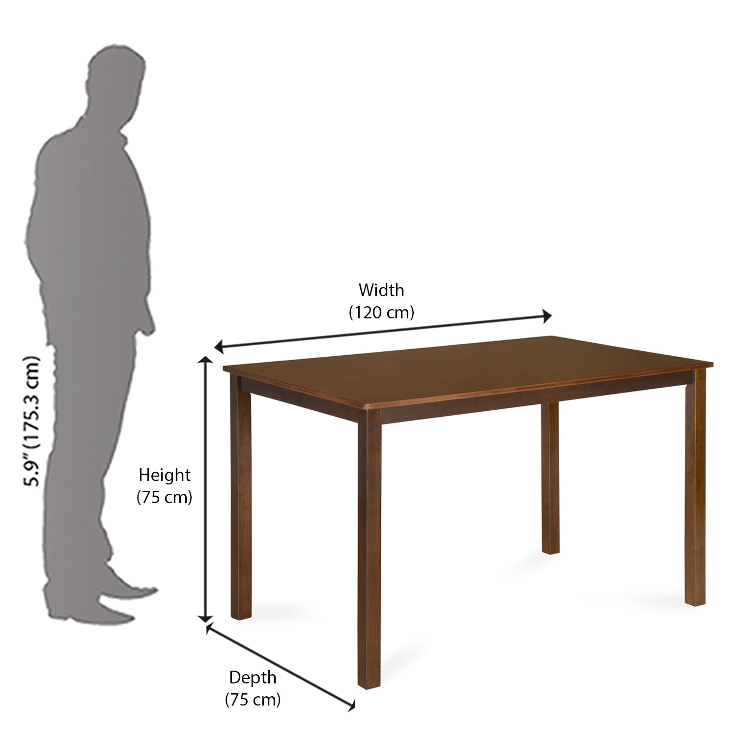 Nilkamal Alice 4 Seater Dining Table (Antique Cherry)