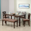 Nilkamal Alice 6 Seater Dining Set With Bench (Antique Cherry)