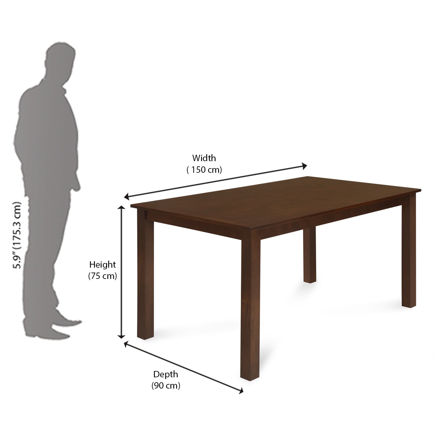 Nilkamal Alice 6 Seater Dining Table (Antique Cherry)