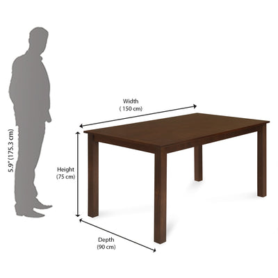 Nilkamal Alice 6 Seater Dining Table (Antique Cherry)