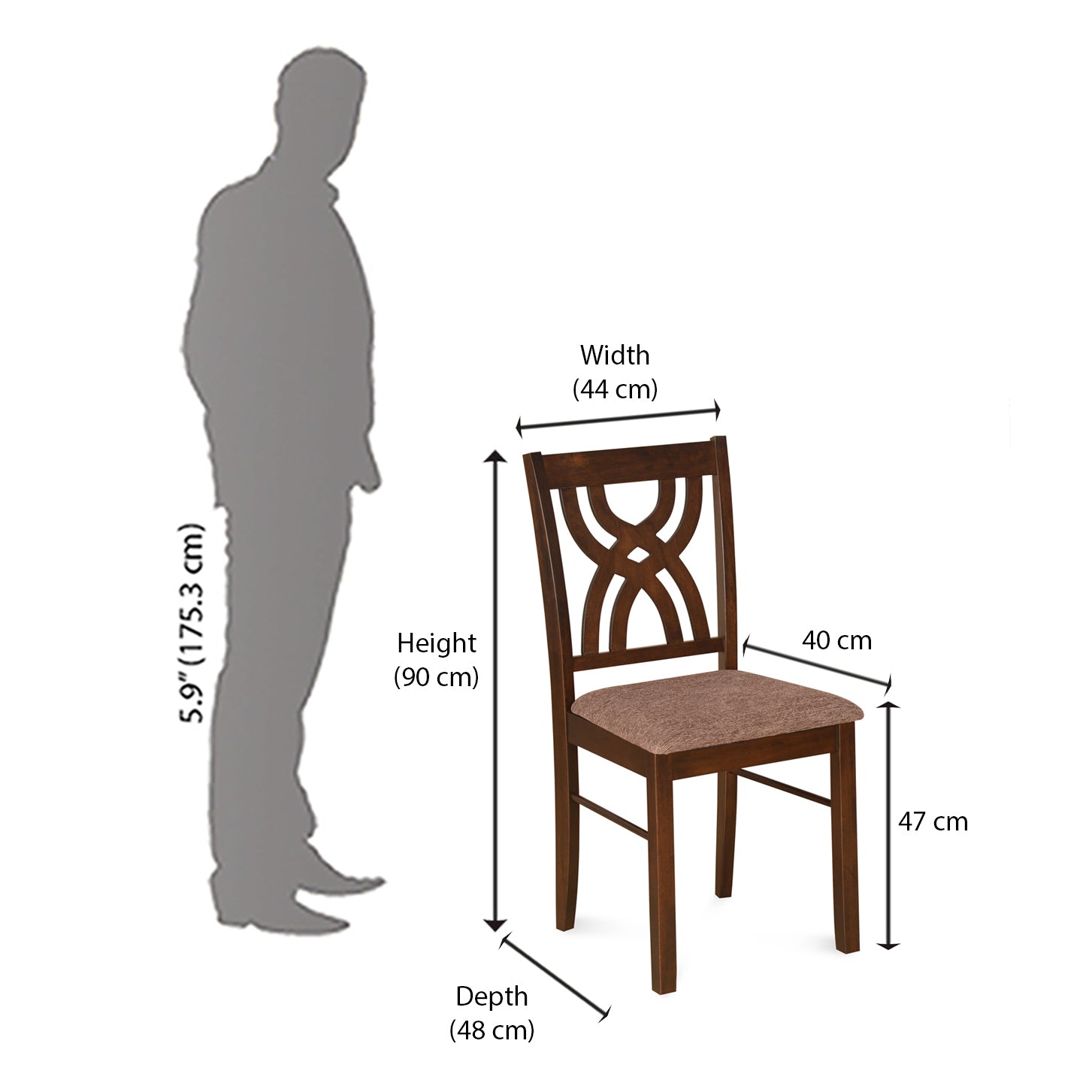 Nilkamal Alice Dining Chair (Antique Cherry)