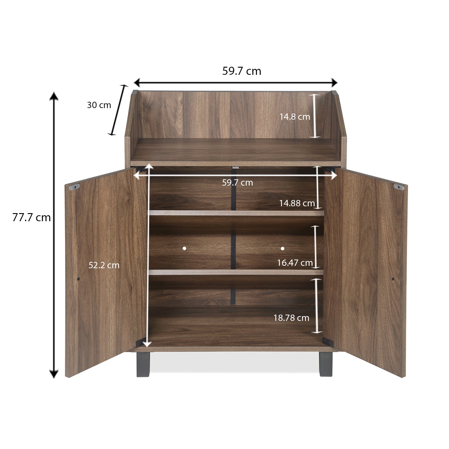 Nilkamal Aze Shoe Cabinet (Walnut)