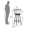 Nilkamal Bayern Rotating Seat Bar Stool (Black)