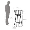 Nilkamal Bayern Rotating Seat Bar Stool (Black)