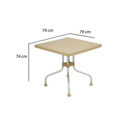 Nilkamal Orchid 1 + 4 Chair Plastic Dining Set (Beige & Season Rust Brown)