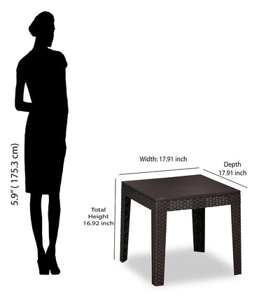 Nilkamal Breeze Centre Table with Glass (Weather Brown)