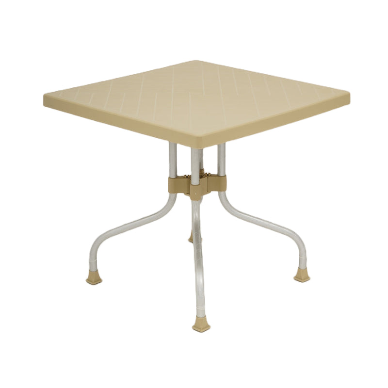 Nilkamal Orchid 1 + 4 Chair Plastic Dining Set (Beige & Season Rust Brown)