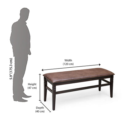 Nilkamal Fern Multi Use Long Sitting Bench for Living Room | Dining Room (Erin Brown)