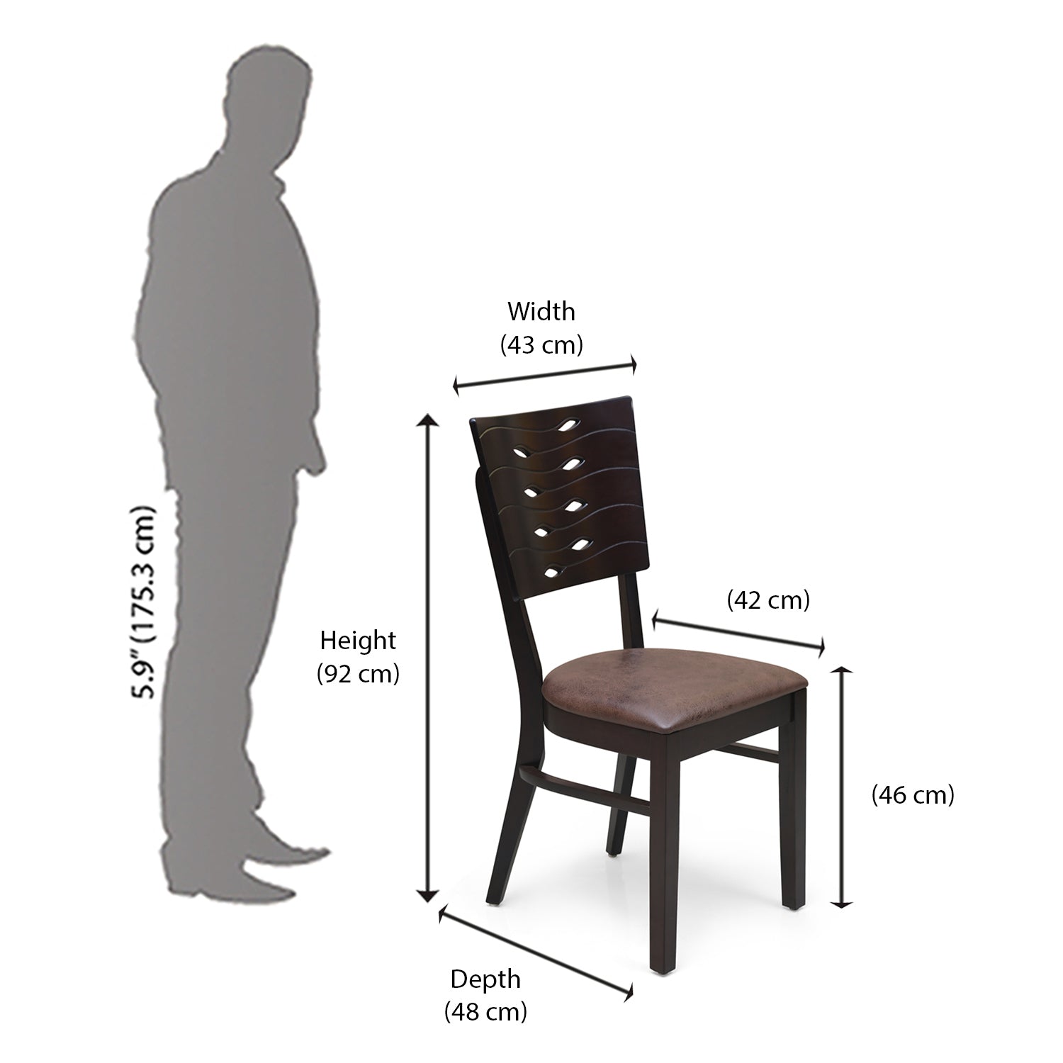 Nilkamal Fern Dining Chair (Erin Brown)