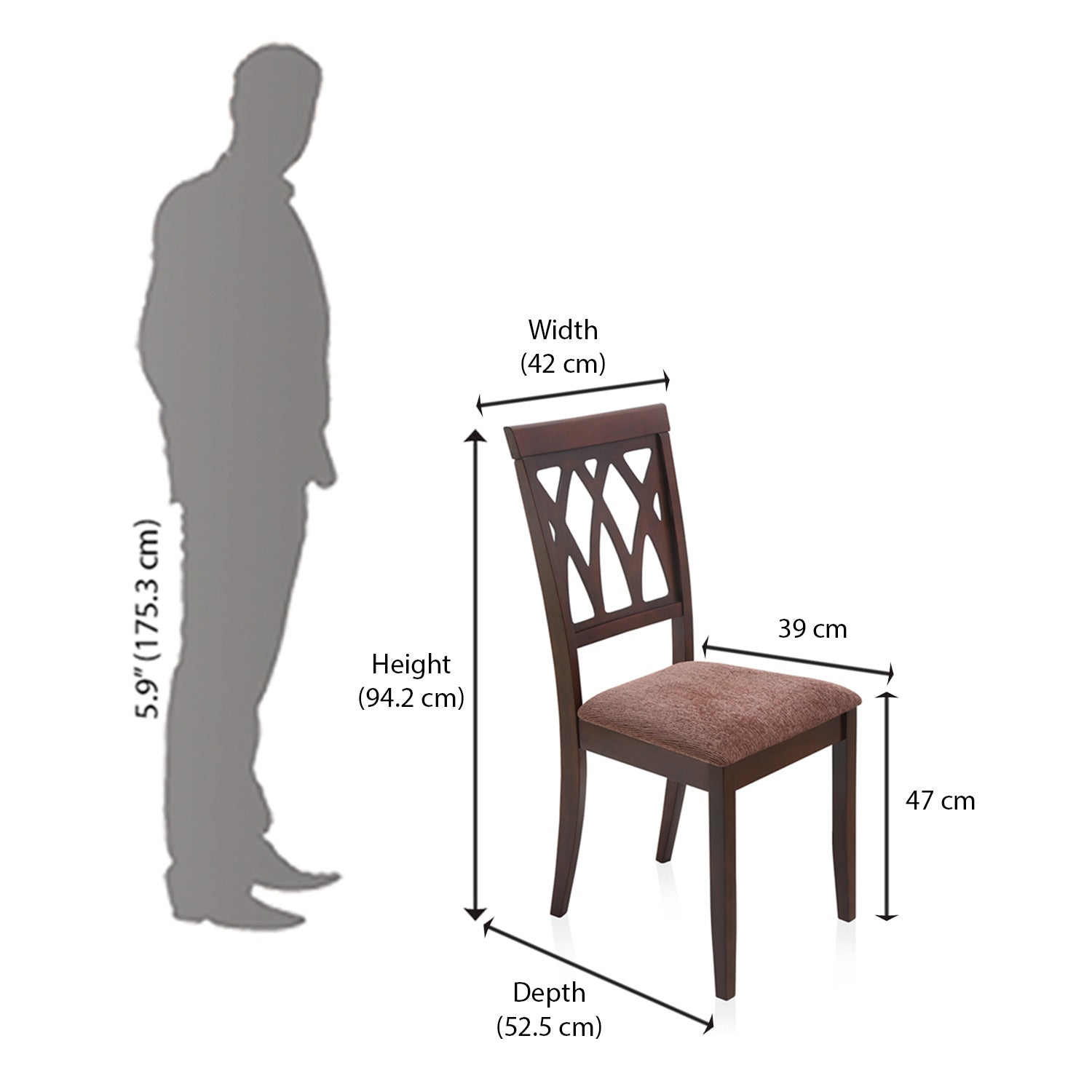 Nilkamal Peak Dining Chair (Cappuccino)