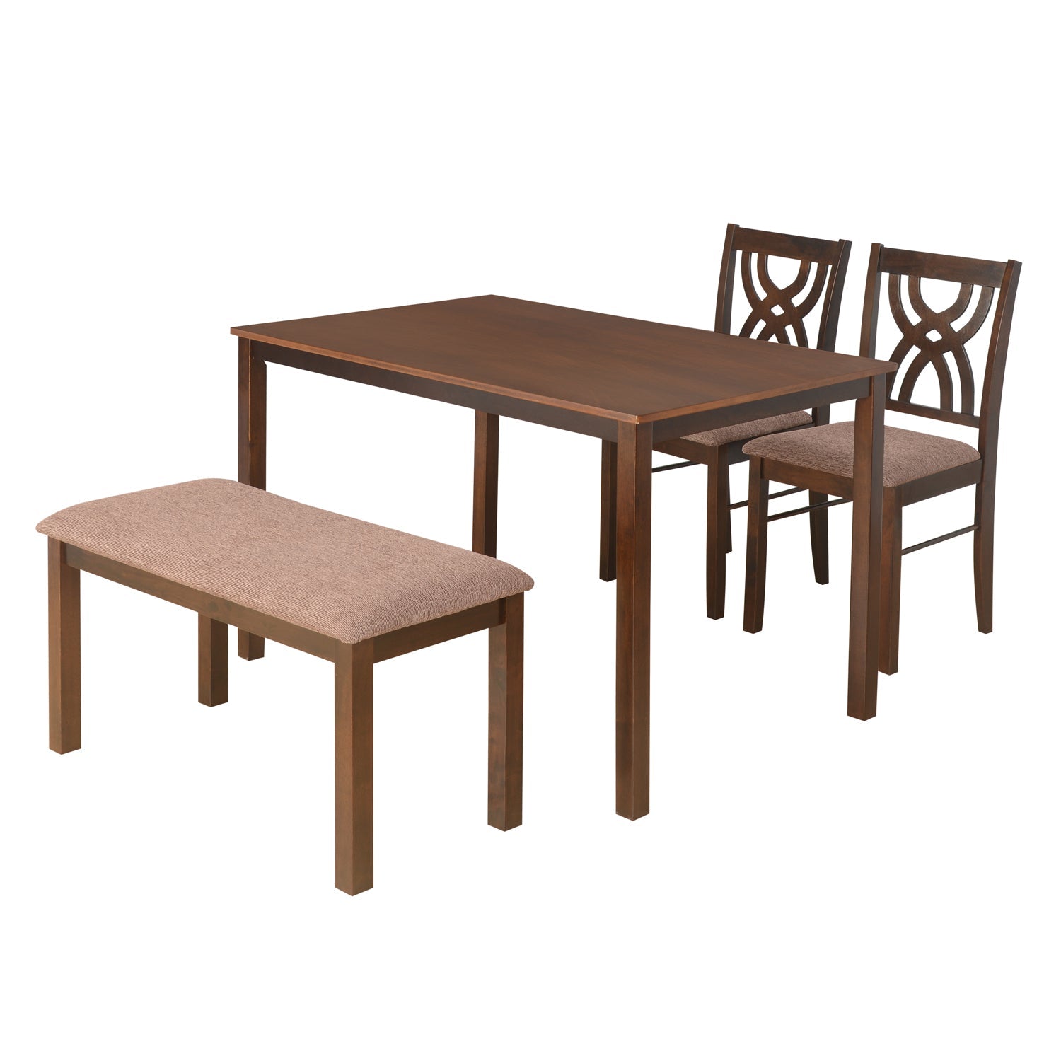 Nilkamal Alice 4 Seater Dining Set With Bench (Antique Cherry)