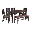 Nilkamal Fern 6 Seater Dining Set With Bench (Erin Brown)