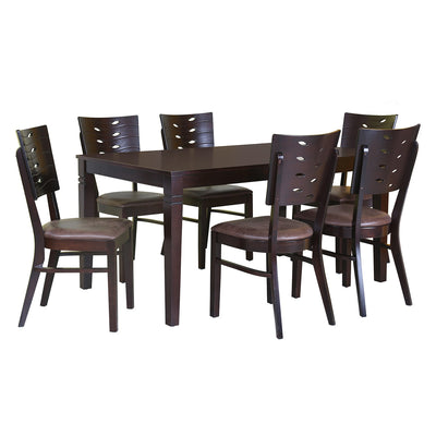Nilkamal Fern 6 Seater Dining Set (Erin Brown)