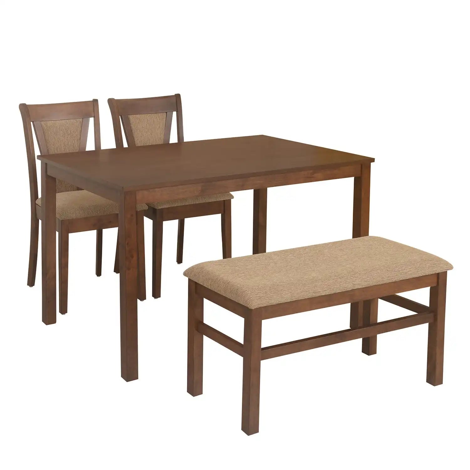 Nilkamal Jewel 4 Seater Dining Set With Bench (Walnut)