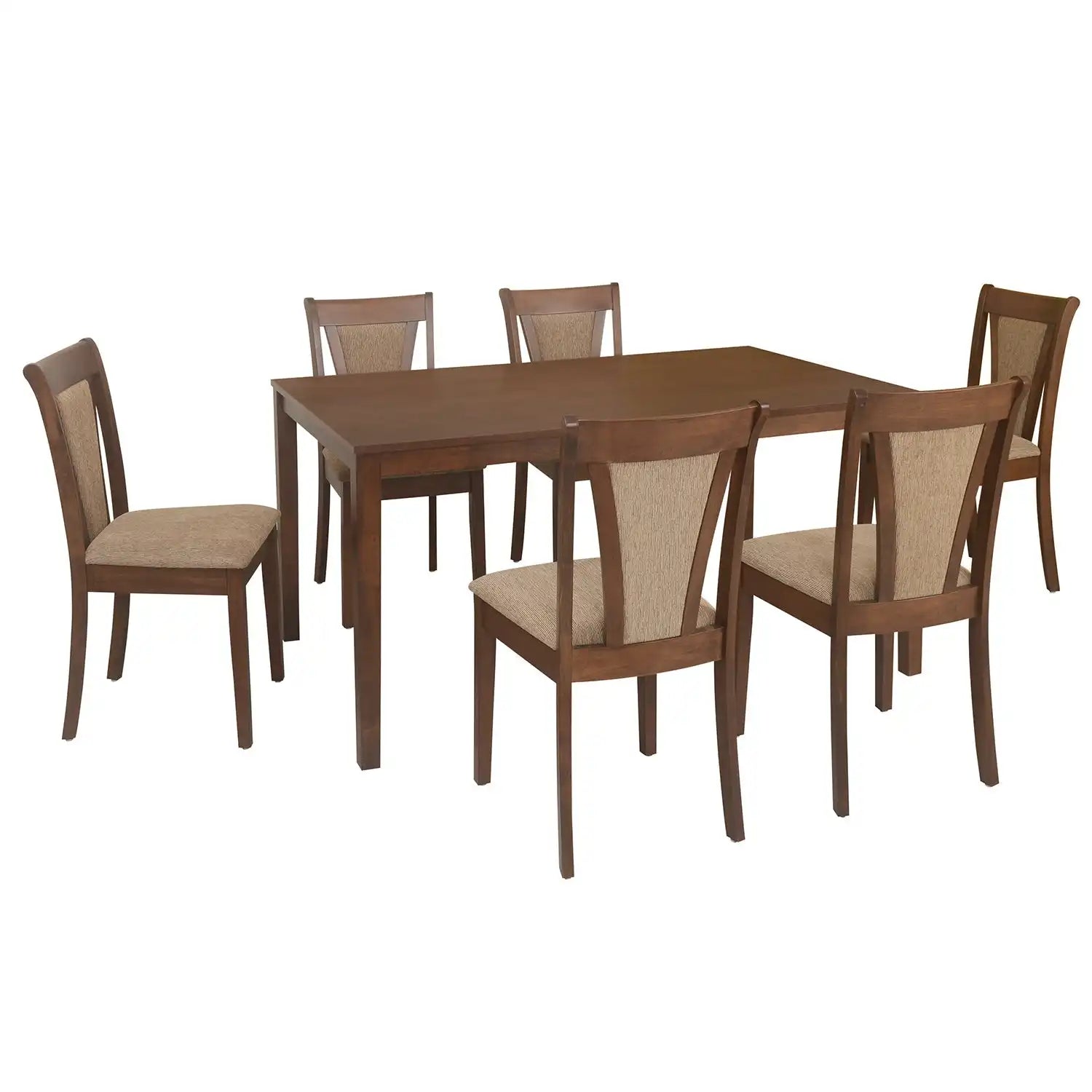 Nilkamal Jewel Six Seater Dining Set (Walnut)