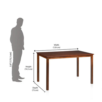 Nilkamal Sutlej 4 Seater Dining Set With Bench (Antique Cherry)