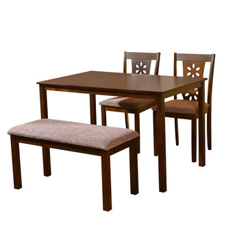 Nilkamal Sutlej 4 Seater Dining Set With Bench (Antique Cherry)